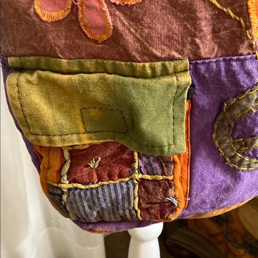 Rising International Red and Pink Patchwork Shoulder Bag - Picture 5 of 16